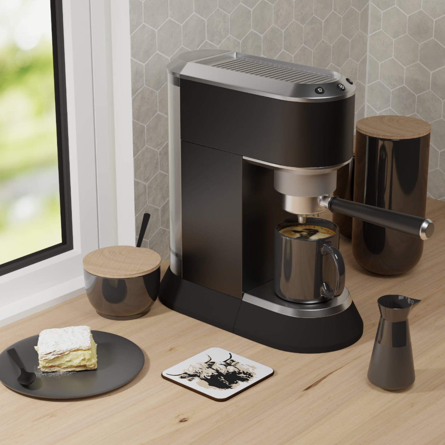 Highland Cow Mum & Daughter Coaster - Hardboard Drink Coaster