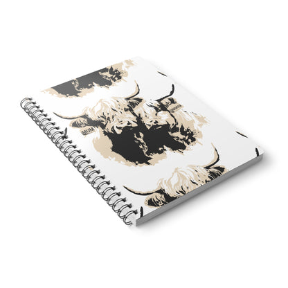 Highland Cow Spiral Notebook – 'Mum' & 'Daughter' Patterned A5 Journal